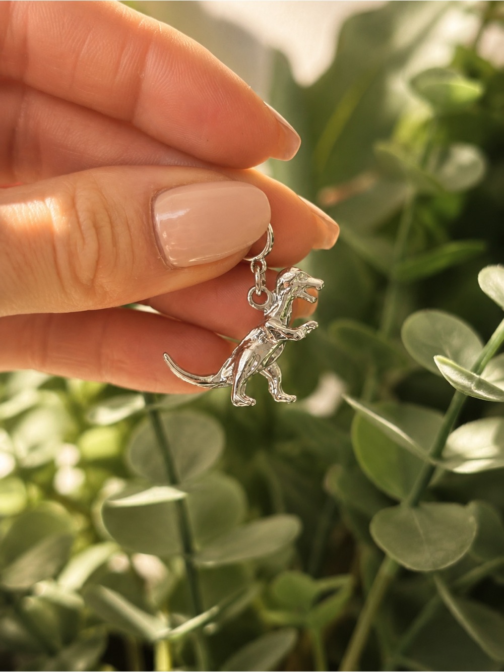 Silver Dinosaur Bracelet Charm